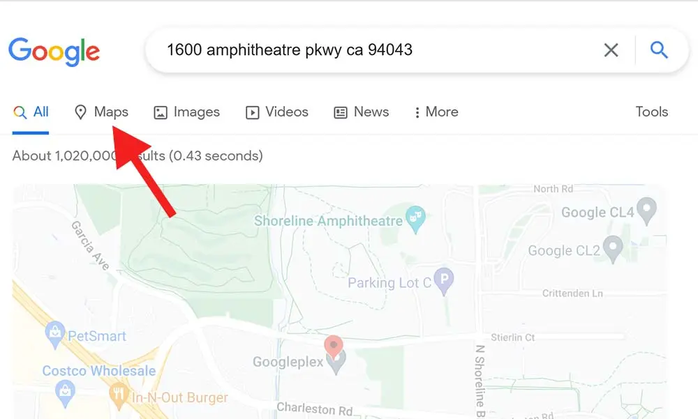 Click on Maps within Google Maps