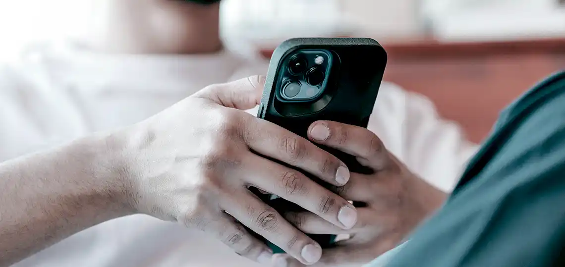 Man using a smartphone