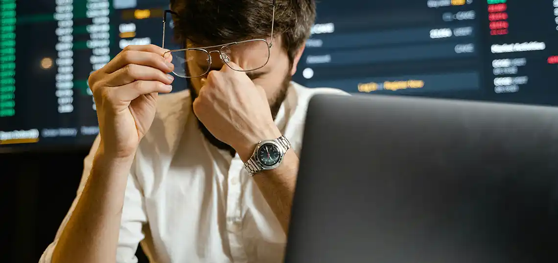 Man Frustrated with Computer