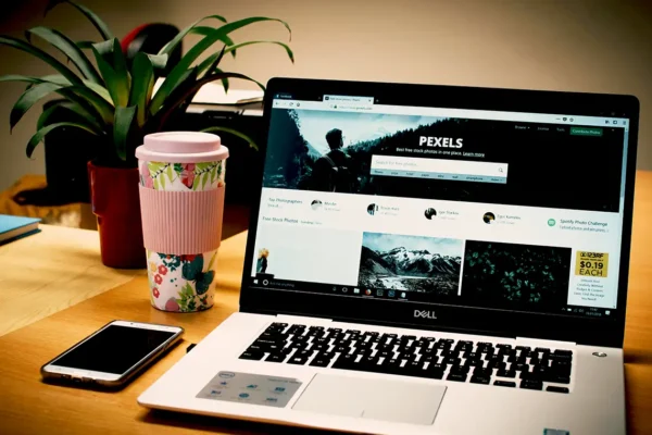 Laptop browsing website