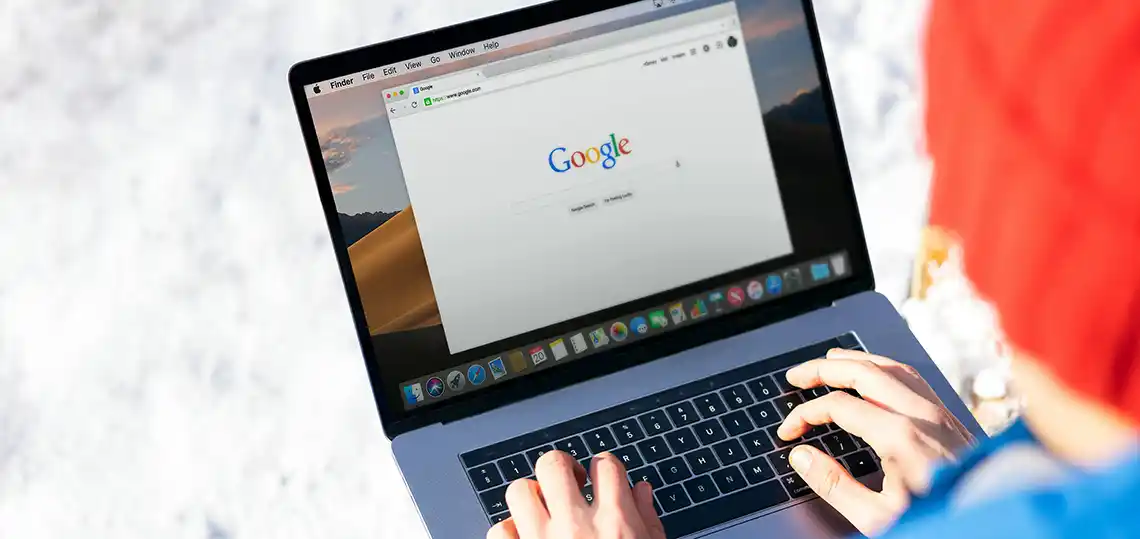 Laptop with Google on it