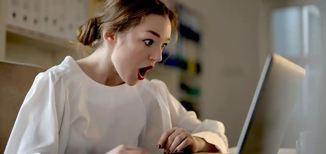 Person Shocked while using laptop