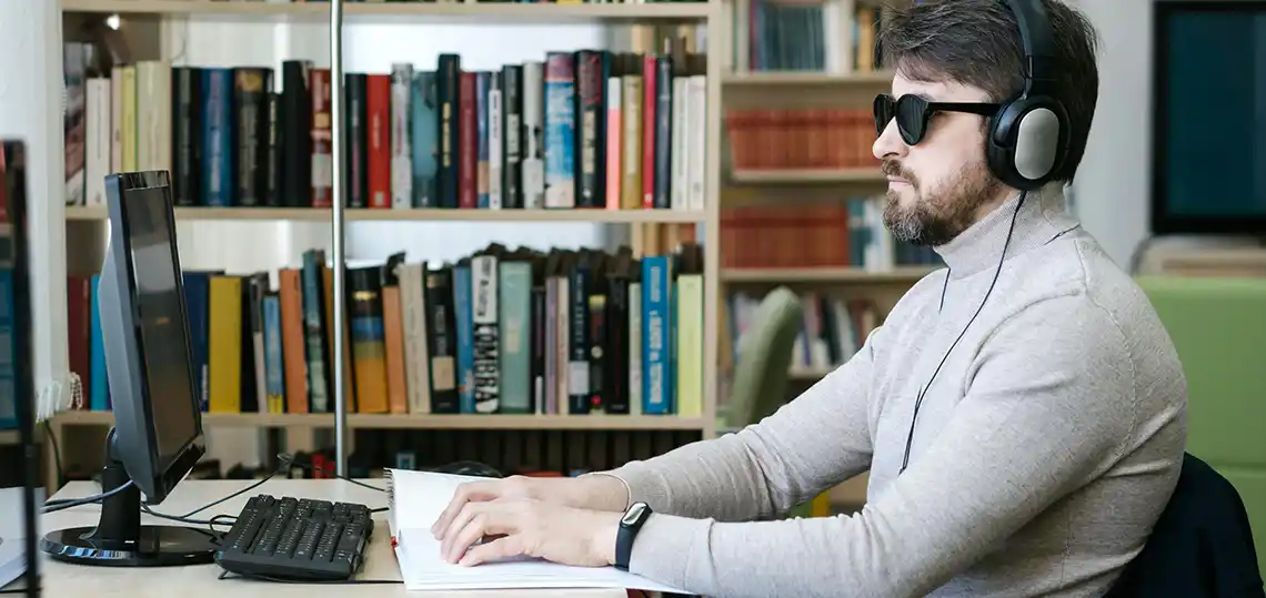 Visually Impaired Person using Assistive Technology for Computer
