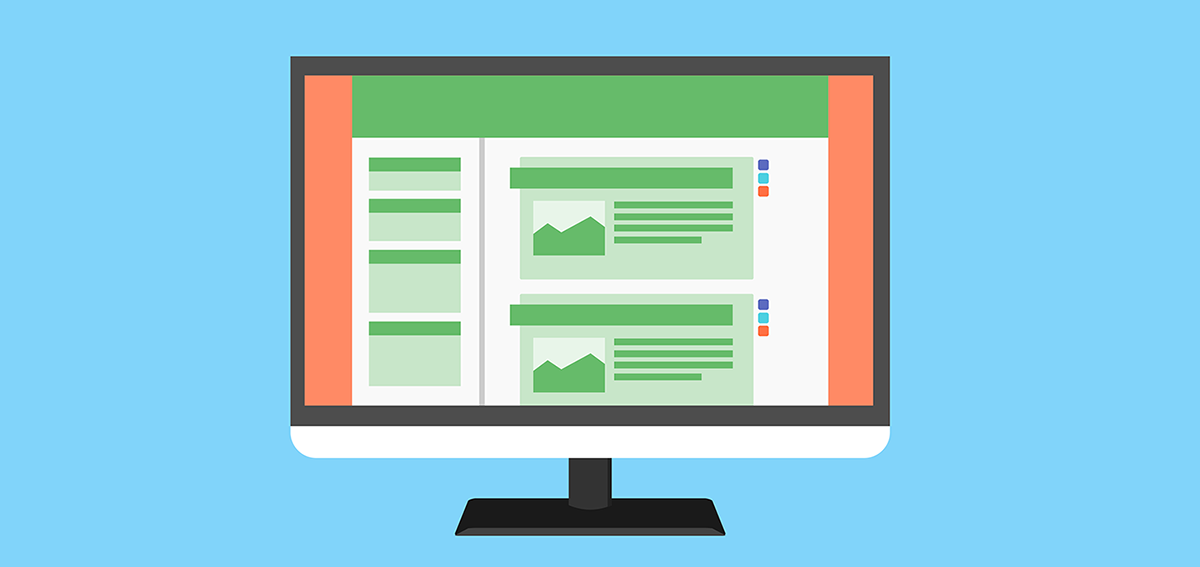 Website on a computer graphic