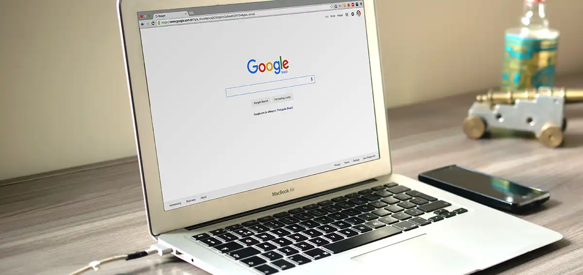 Google on a laptop computer screen