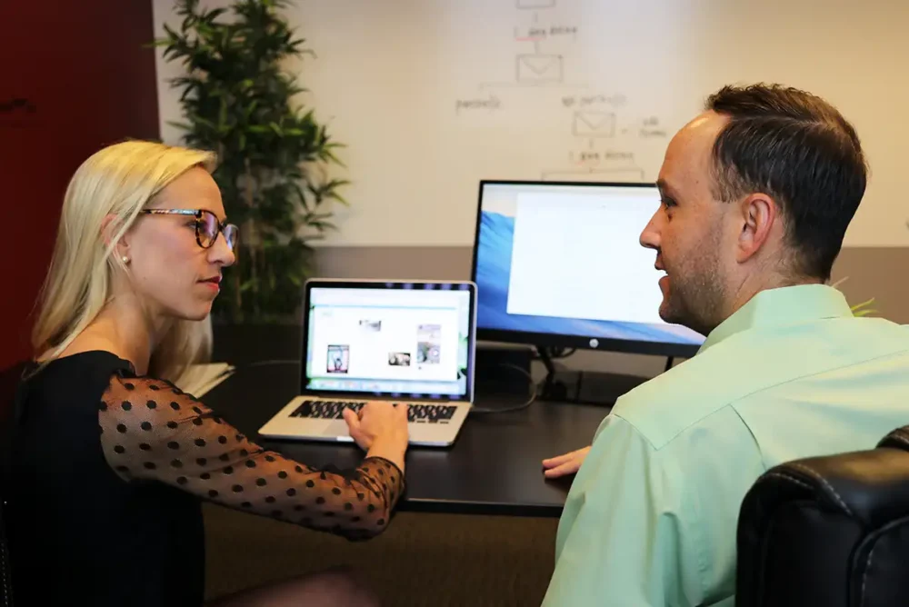 Web designer and client