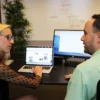 Web designer and client